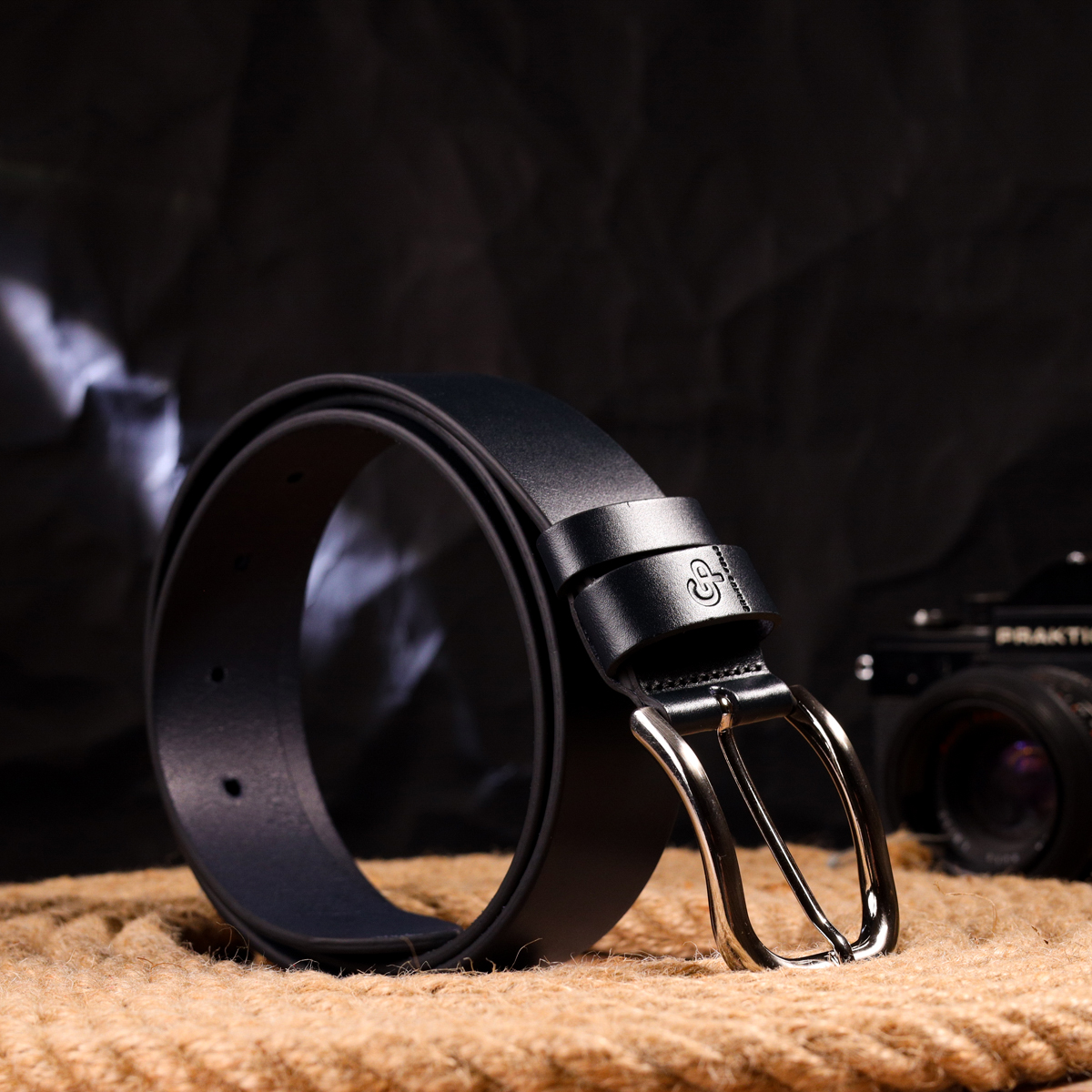 Качественный ремень для мужчин из натуральной кожи Grande Pelle Синий