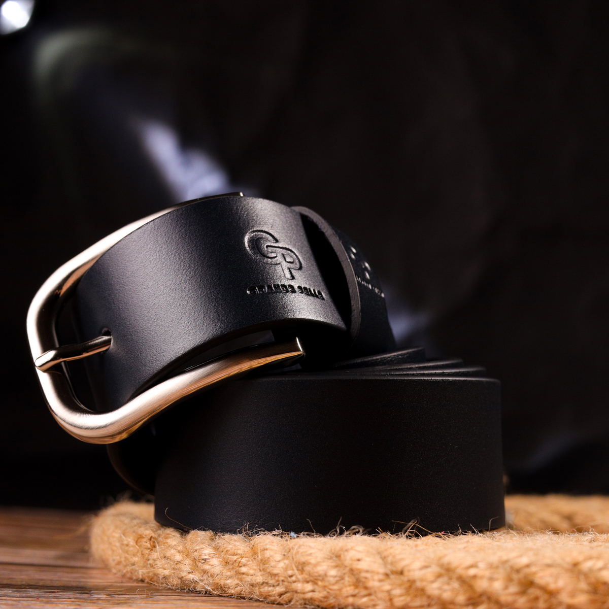 Качественный ремень для мужчин из натуральной кожи Grande Pelle Синий