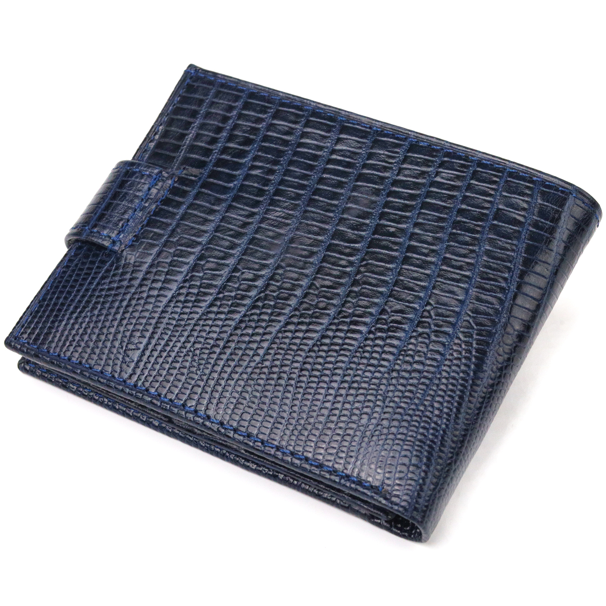 Гідний чоловічий гаманець з натуральної фактурної шкіри CANPELLINI Синій