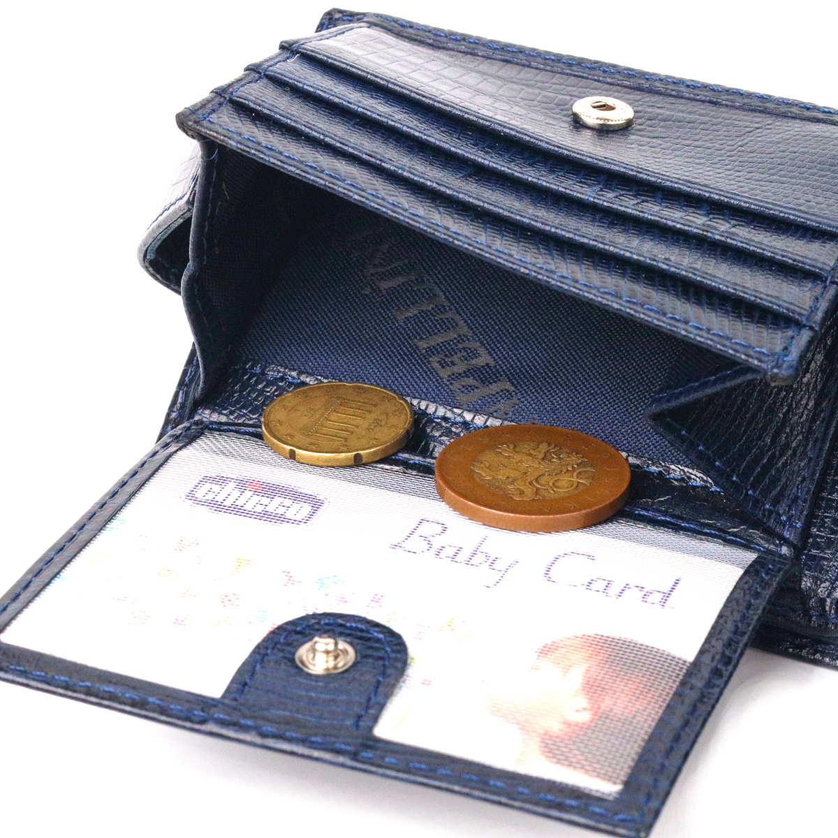 Гідний чоловічий гаманець з натуральної фактурної шкіри CANPELLINI Синій