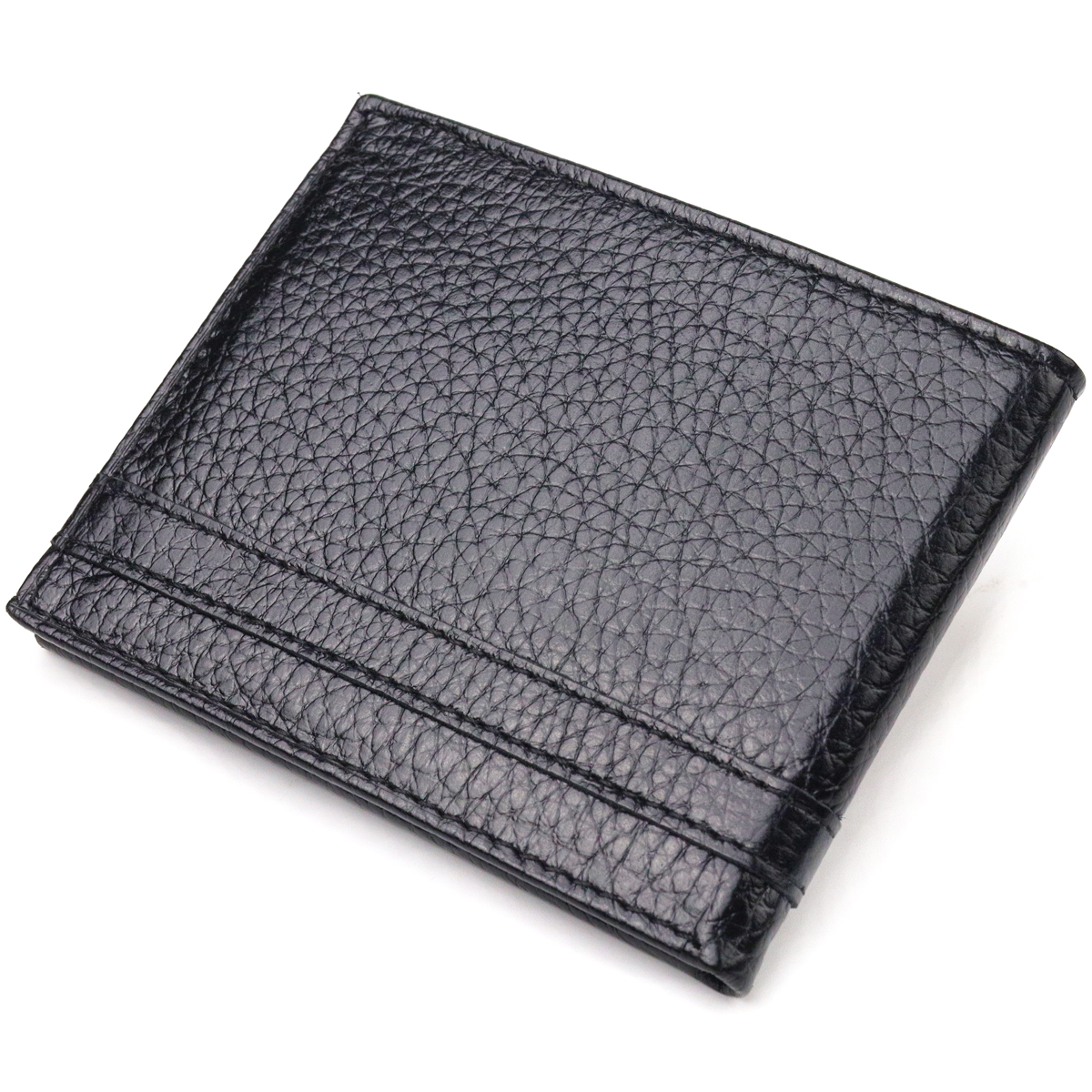 Практичний затиск із натуральної зернистої шкіри CANPELLINI Чорний