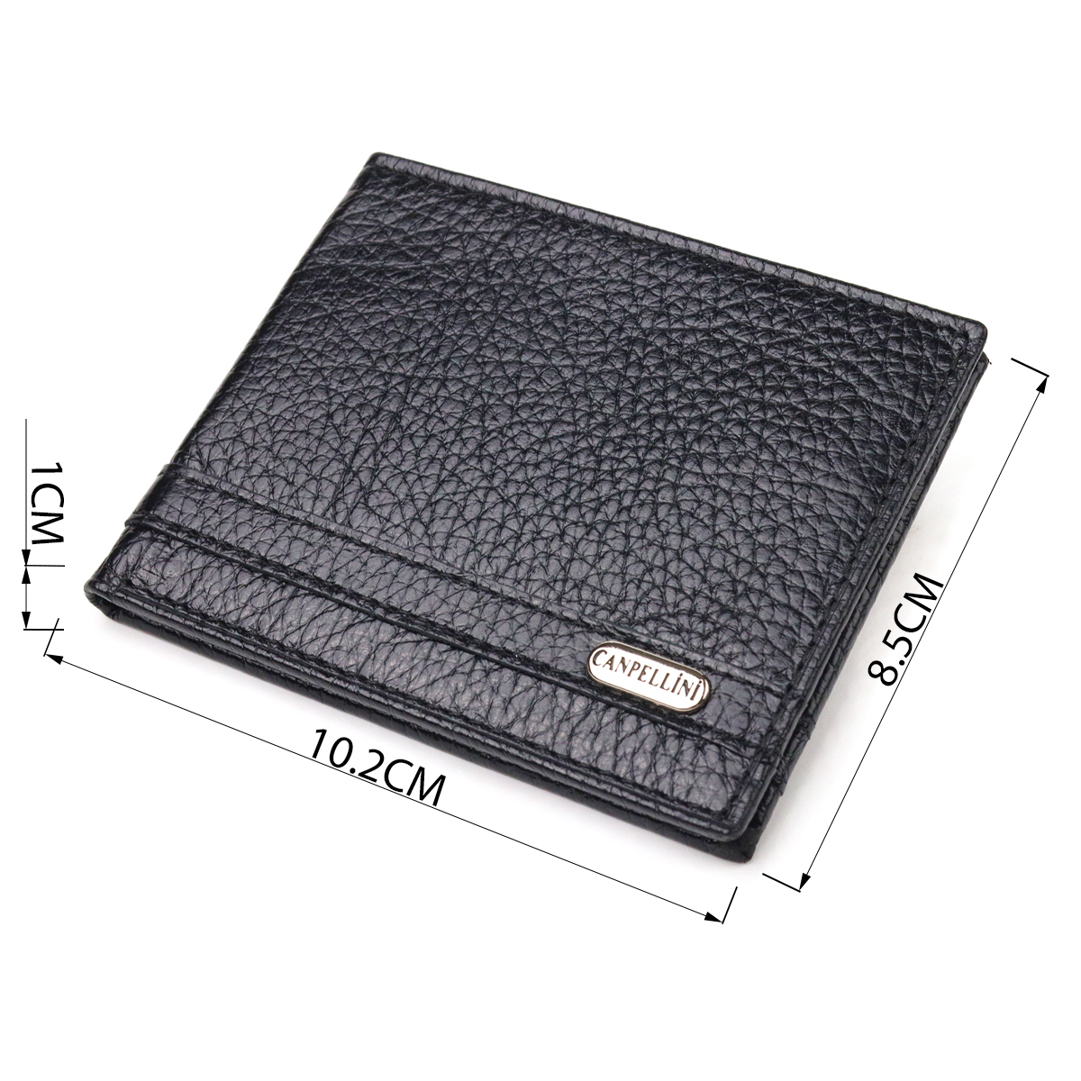 Практичний затиск із натуральної зернистої шкіри CANPELLINI Чорний