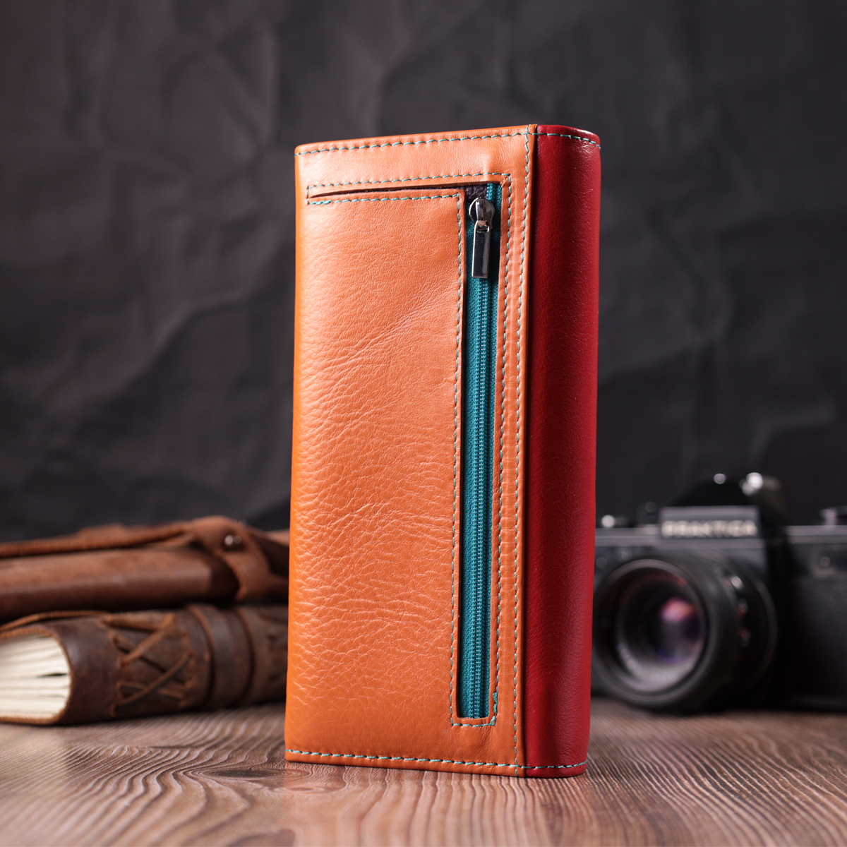 Великий гаманець для прекрасних жінок із натуральної шкіри ST Leather Різнокольоровий