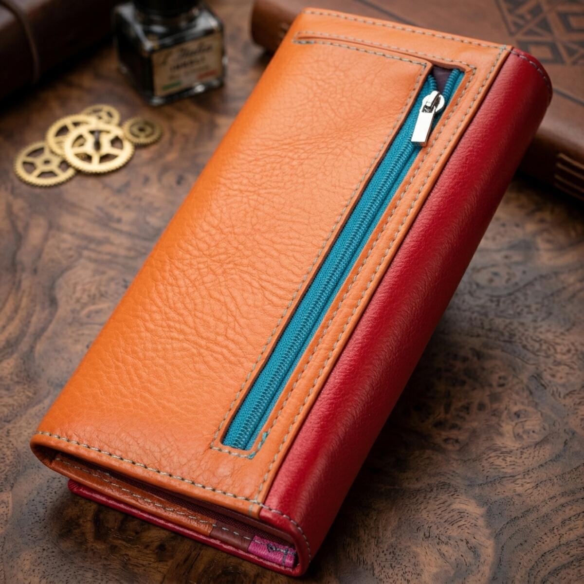 Великий гаманець для прекрасних жінок із натуральної шкіри ST Leather Різнокольоровий
