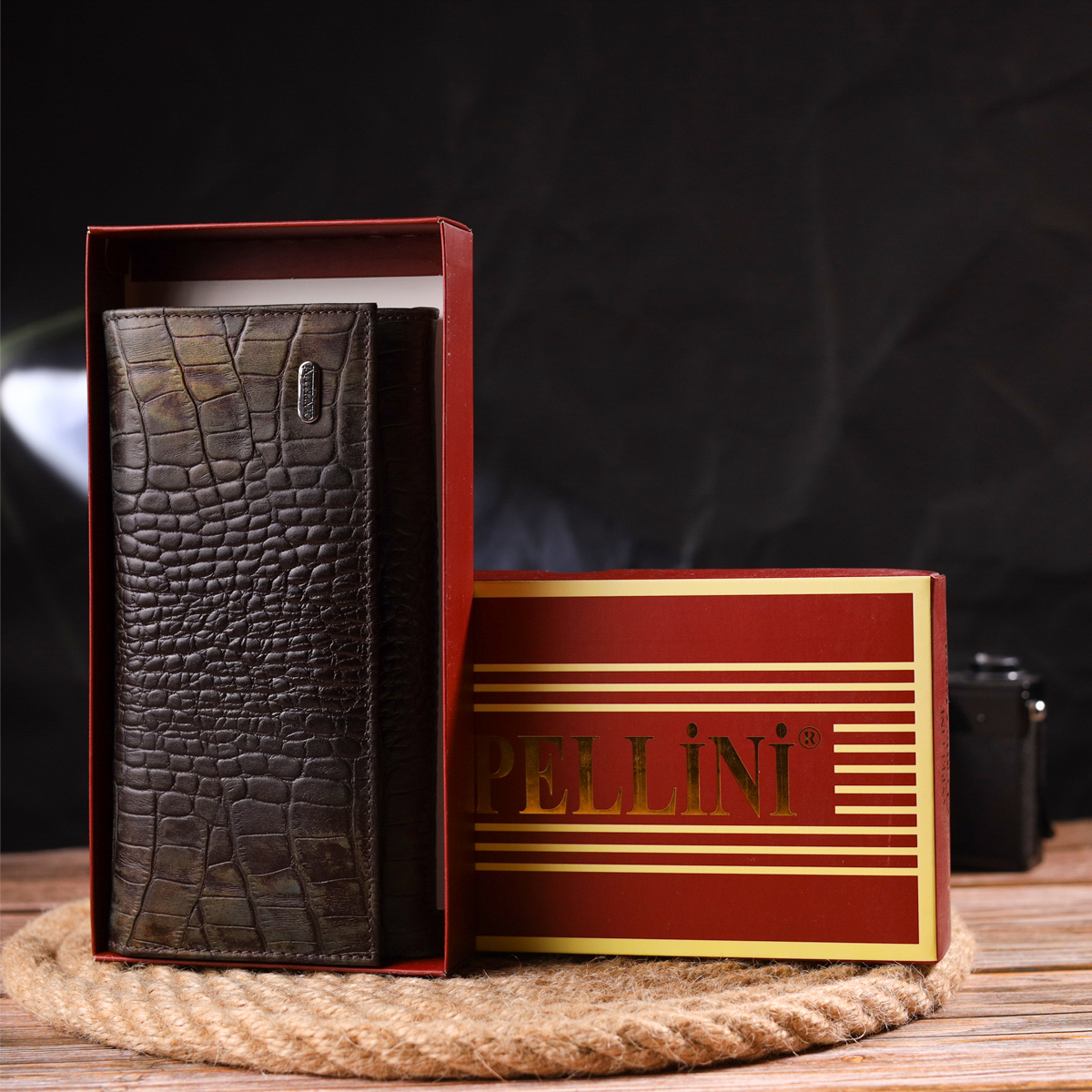 Цікавий жіночий гаманець із монетницею з натуральної фактурної шкіри CANPELLINI Різнокольоровий