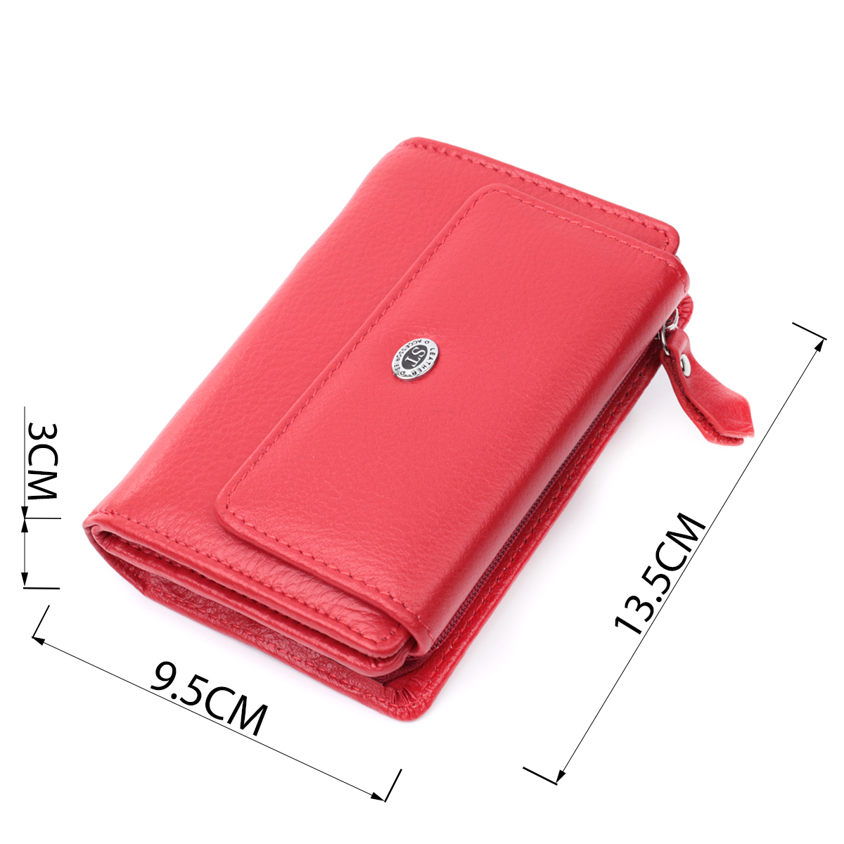 Ідеальний гаманець з монетницею із натуральної шкіри ST Leather Червоний