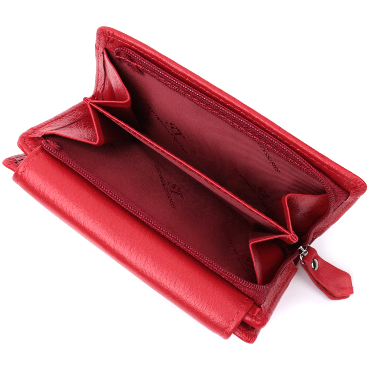 Ідеальний гаманець з монетницею із натуральної шкіри ST Leather Червоний