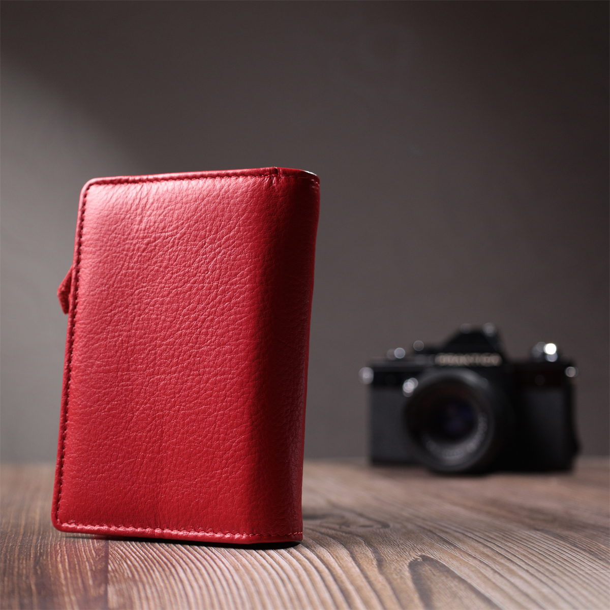 Ідеальний гаманець з монетницею із натуральної шкіри ST Leather Червоний