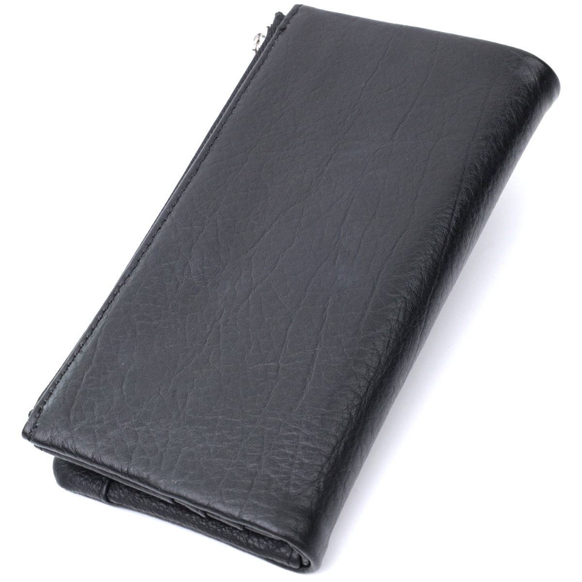 Вертикальний гаманець унісекс із м'якої натуральної шкіри ST Leather Чорний
