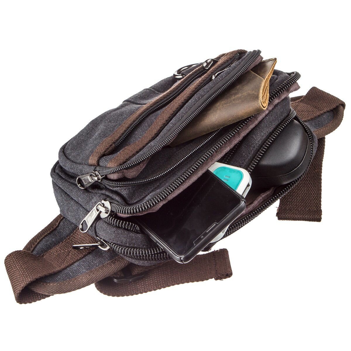 Бананка текстильна на пояс Vintage Чорна