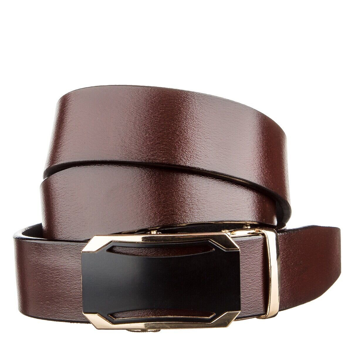 Діловий чоловічий ремінь з автоматичною пряжкою Vintage Коричневий