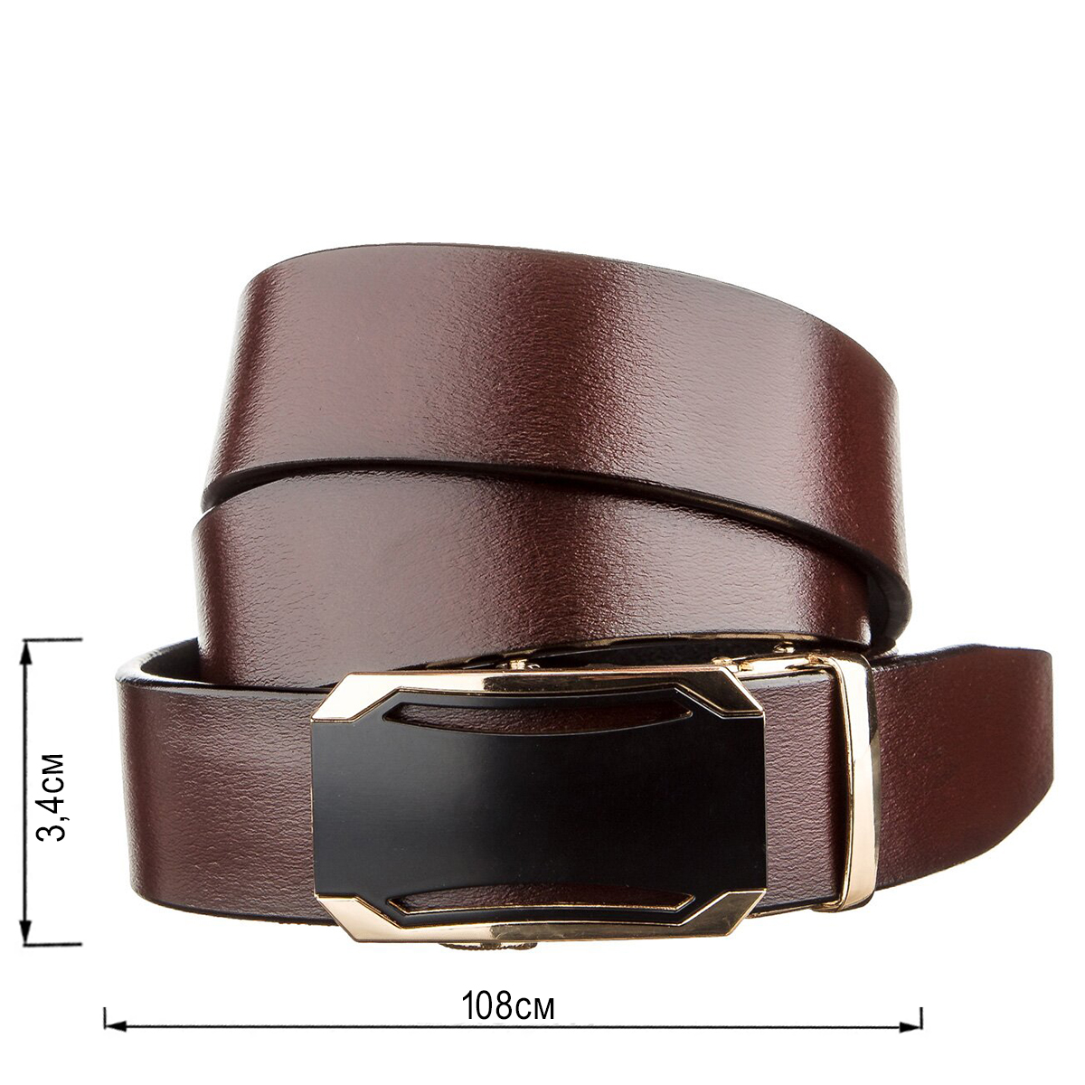 Діловий чоловічий ремінь з автоматичною пряжкою Vintage Коричневий