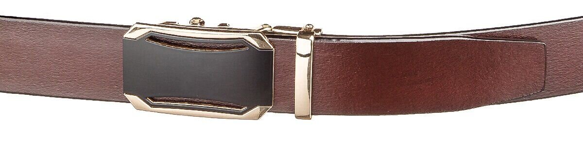 Діловий чоловічий ремінь з автоматичною пряжкою Vintage Коричневий
