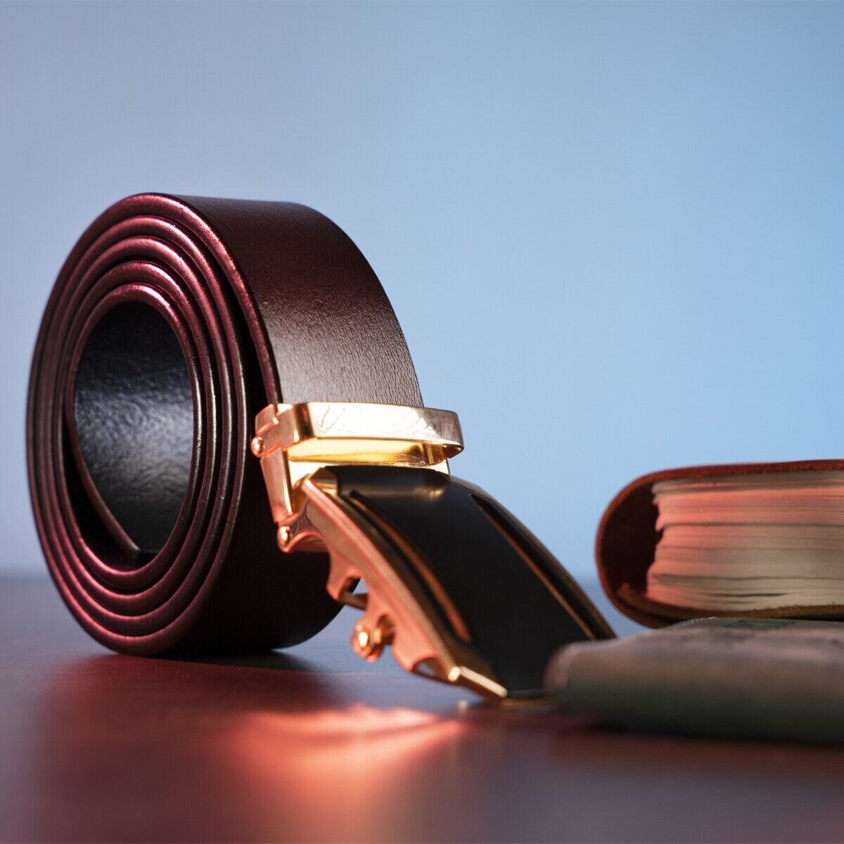 Діловий чоловічий ремінь з автоматичною пряжкою Vintage Коричневий