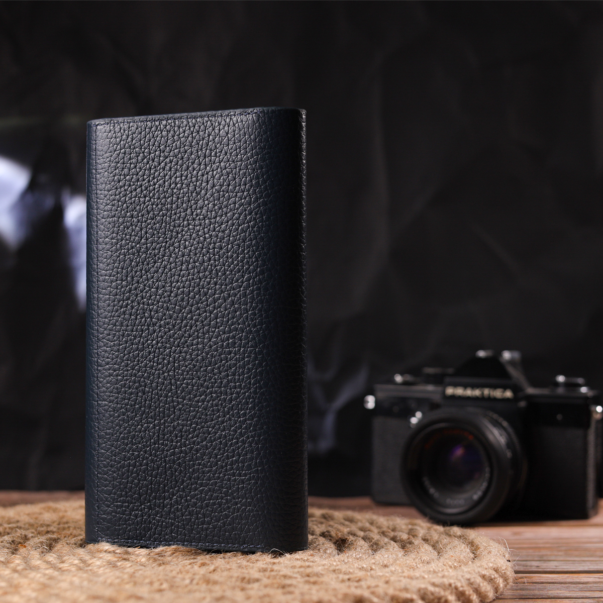 Удобный женский кошелек из натуральной кожи CANPELLINI Синий