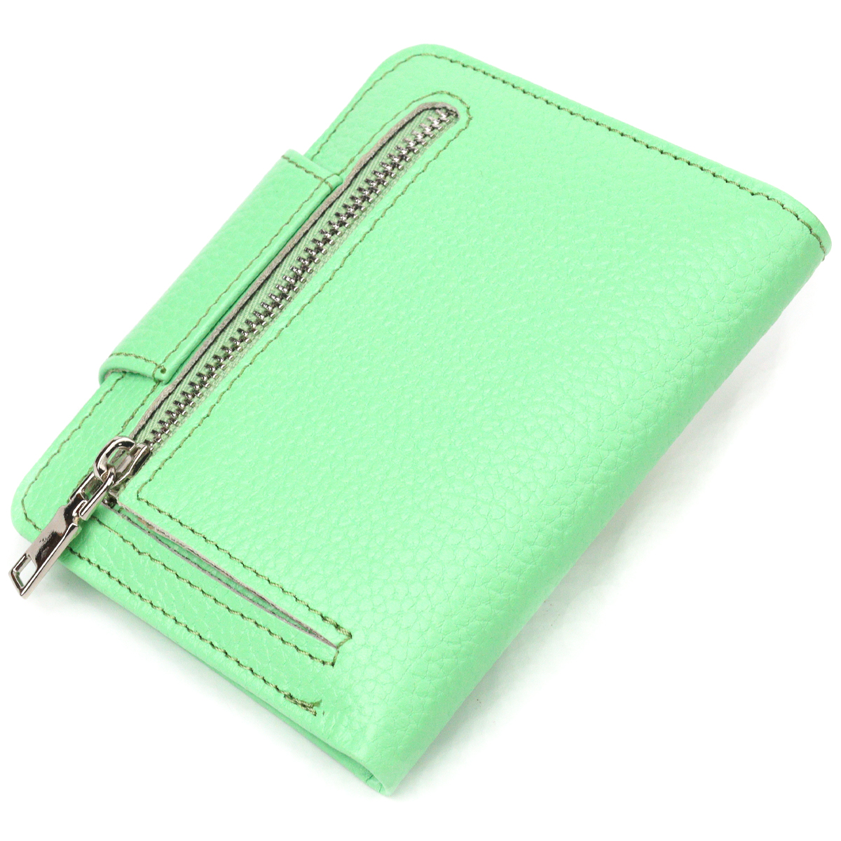 Компактний жіночий гаманець з натуральної шкіри CANPELLINI Салатовий
