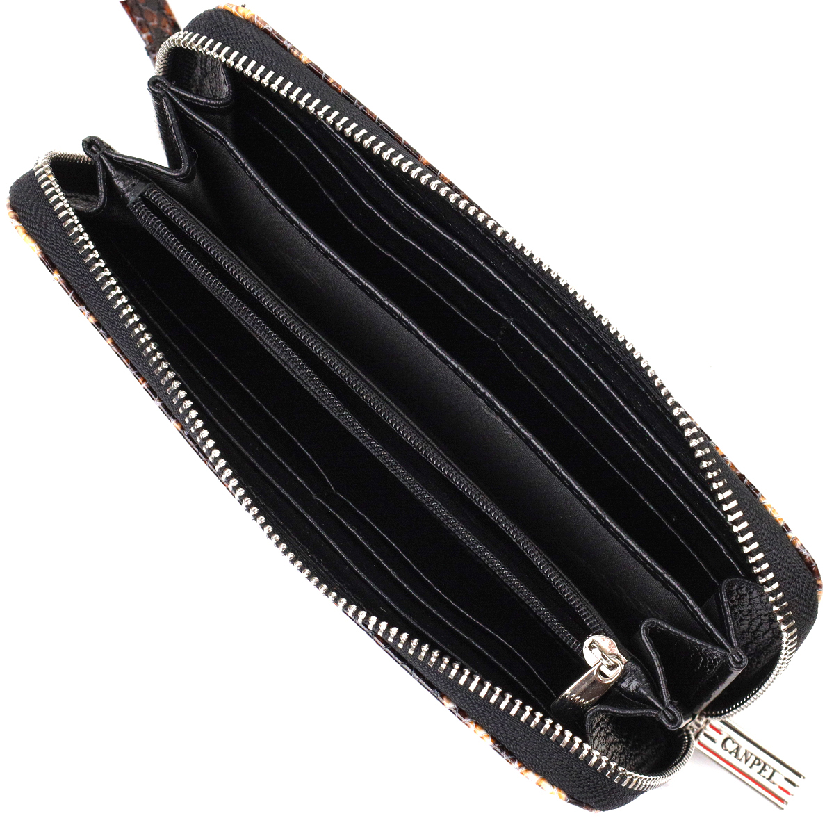 Оригінальний гаманець для жінок з натуральної фактурної шкіри з тисненням під змію CANPELLINI Різнокольоровий