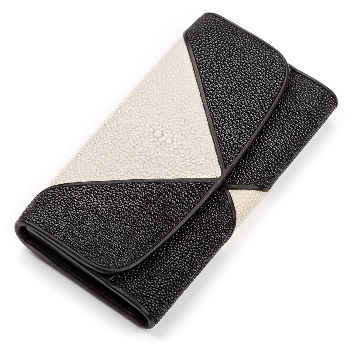 Гаманець жіночий STINGRAY LEATHER з натуральної шкіри морського ската Чорний