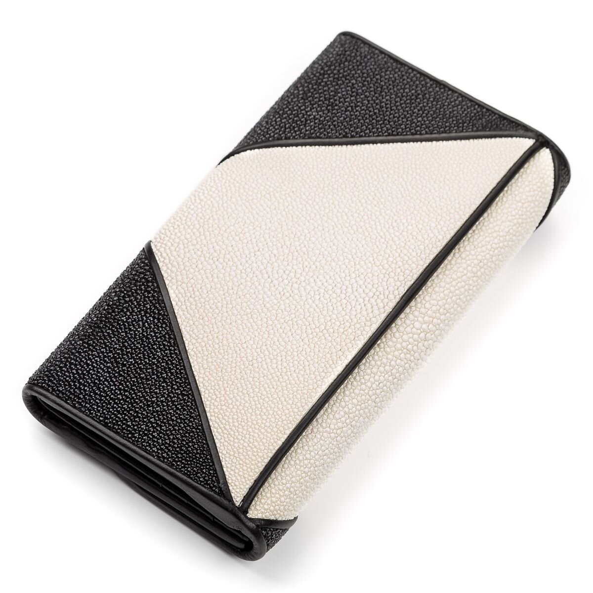 Гаманець жіночий STINGRAY LEATHER з натуральної шкіри морського ската Чорний