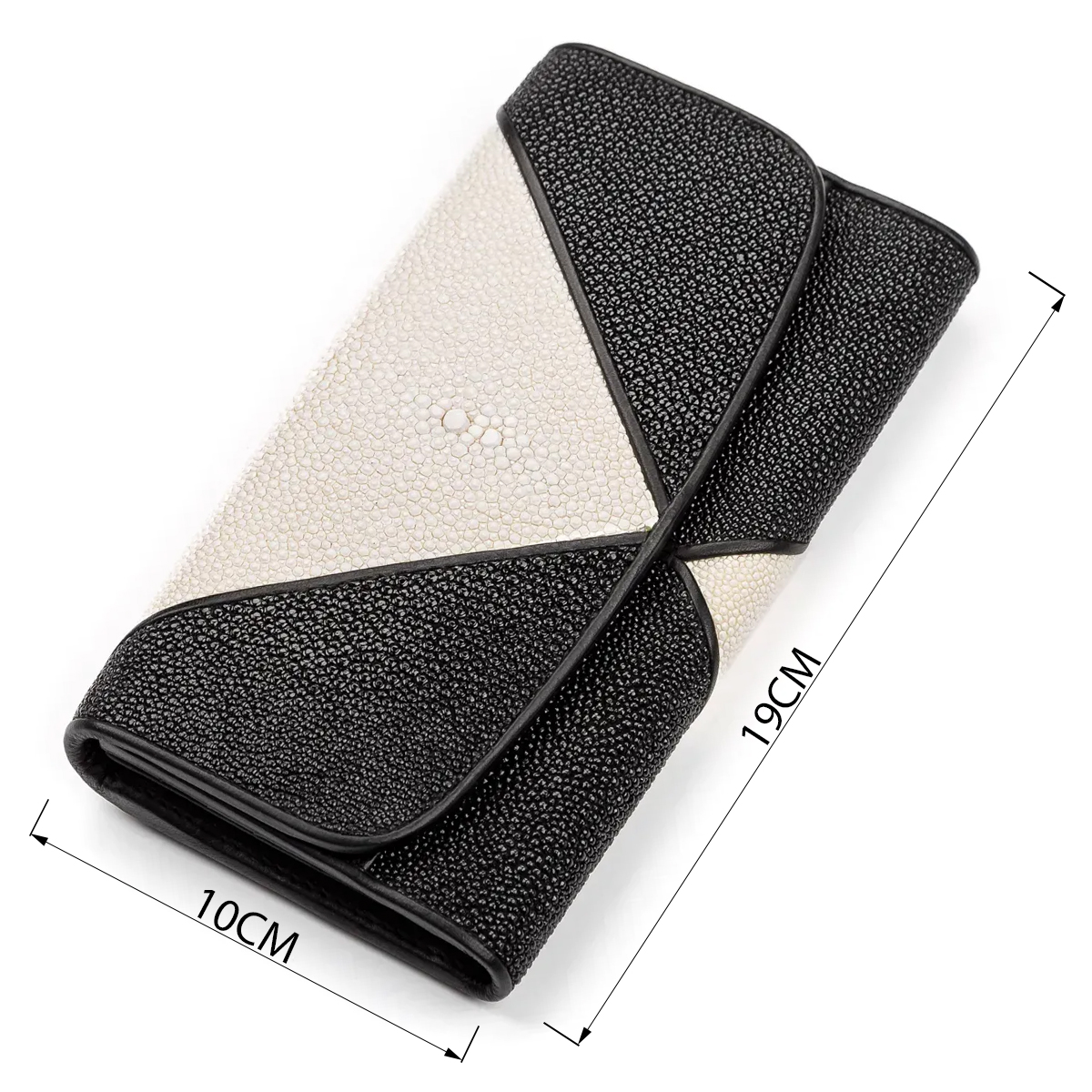 Гаманець жіночий STINGRAY LEATHER з натуральної шкіри морського ската Чорний