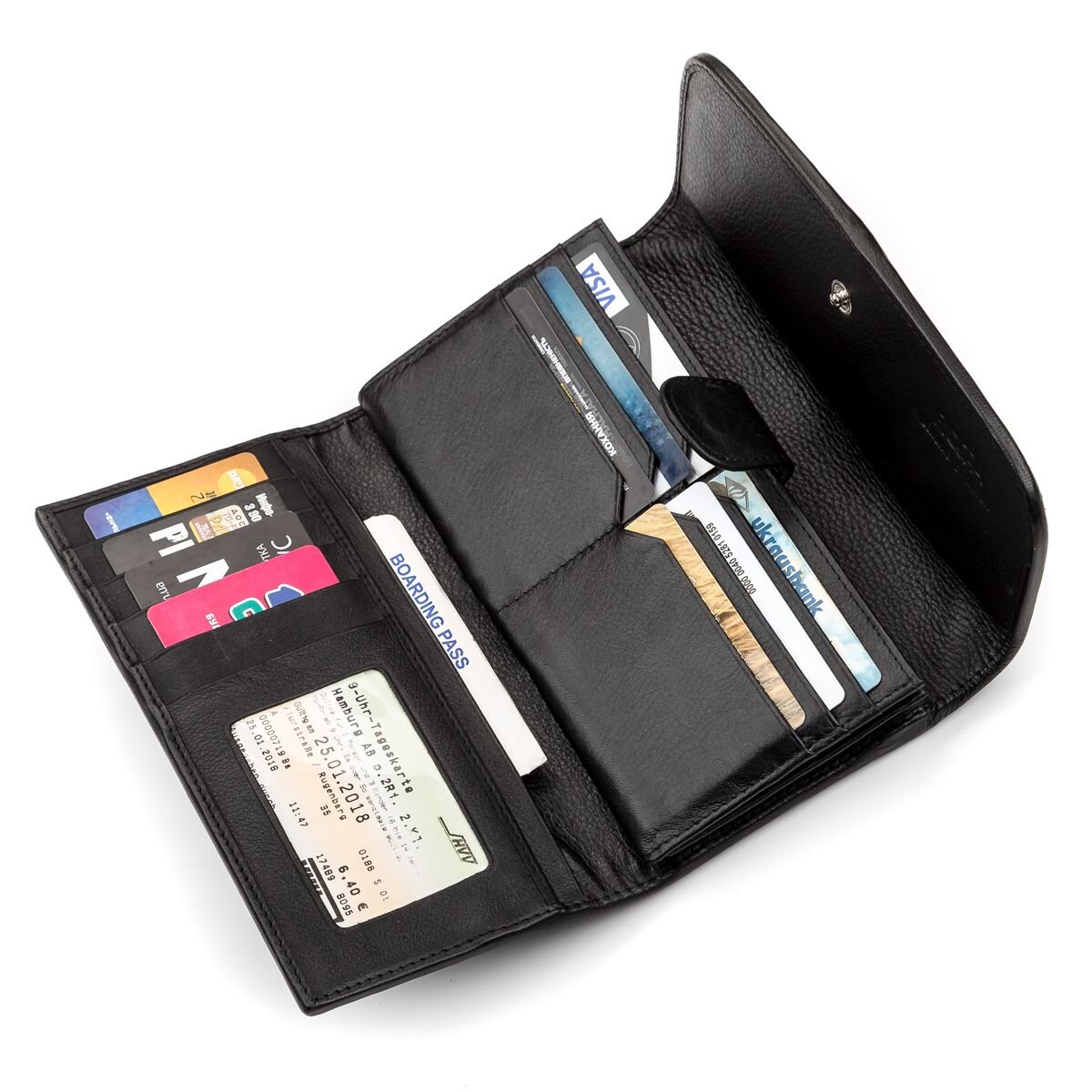 Гаманець жіночий STINGRAY LEATHER з натуральної шкіри морського ската Чорний