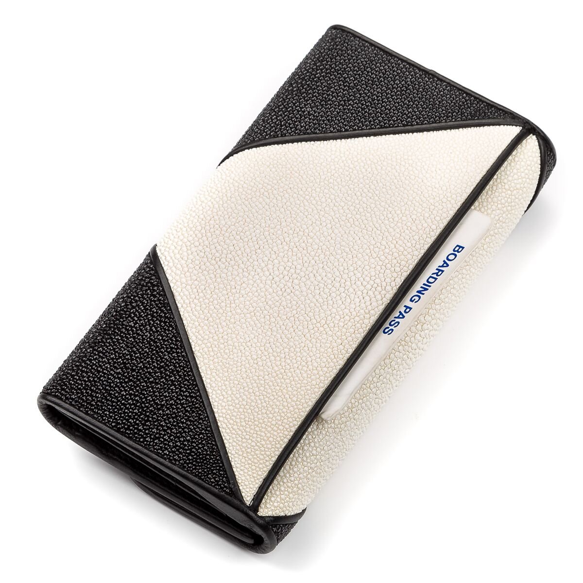 Гаманець жіночий STINGRAY LEATHER з натуральної шкіри морського ската Чорний