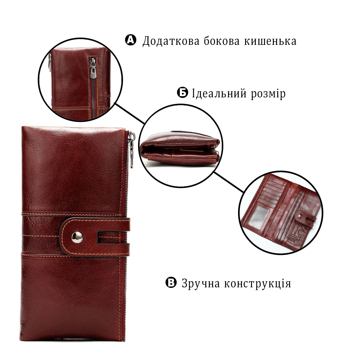 Гаманець жіночий Vintage Бордовий