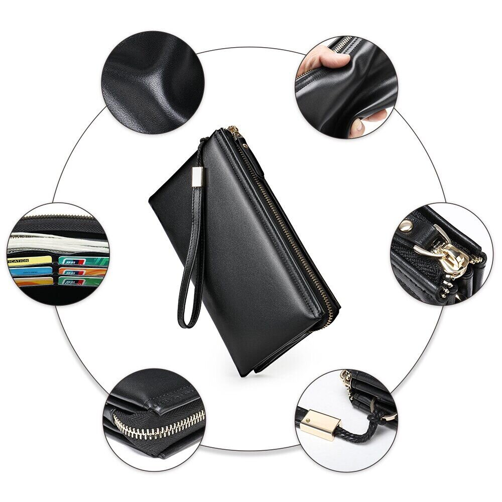 Мужская барсетка на запястье из кожи Vintage Черная