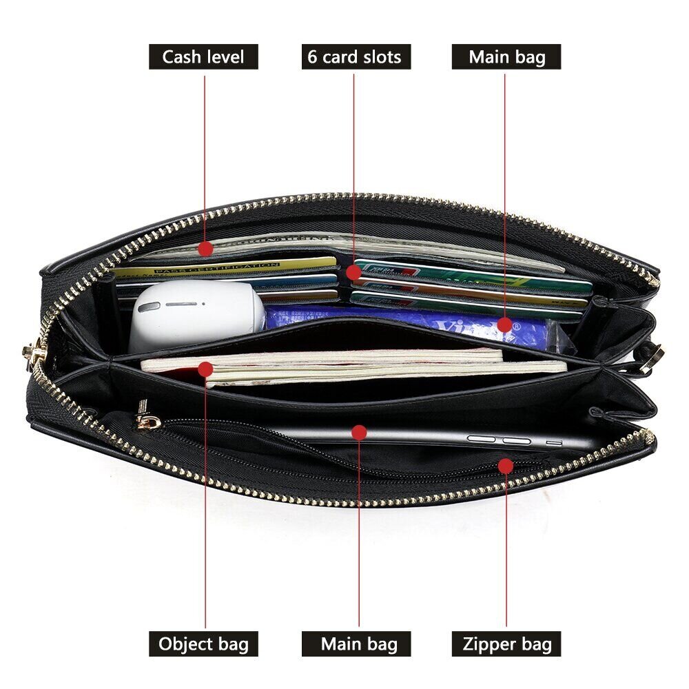 Мужская барсетка на запястье из кожи Vintage Черная