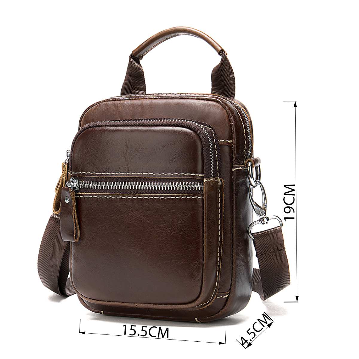 Сумка-барсетка на пояс мужская кожаная Vintage Коричневая