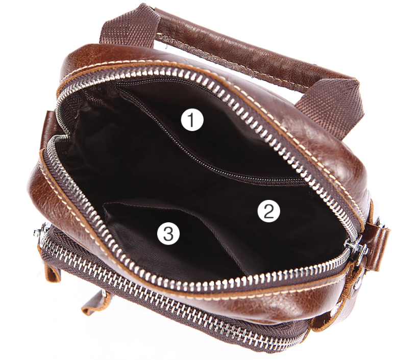 Сумка-барсетка на пояс мужская кожаная Vintage Коричневая