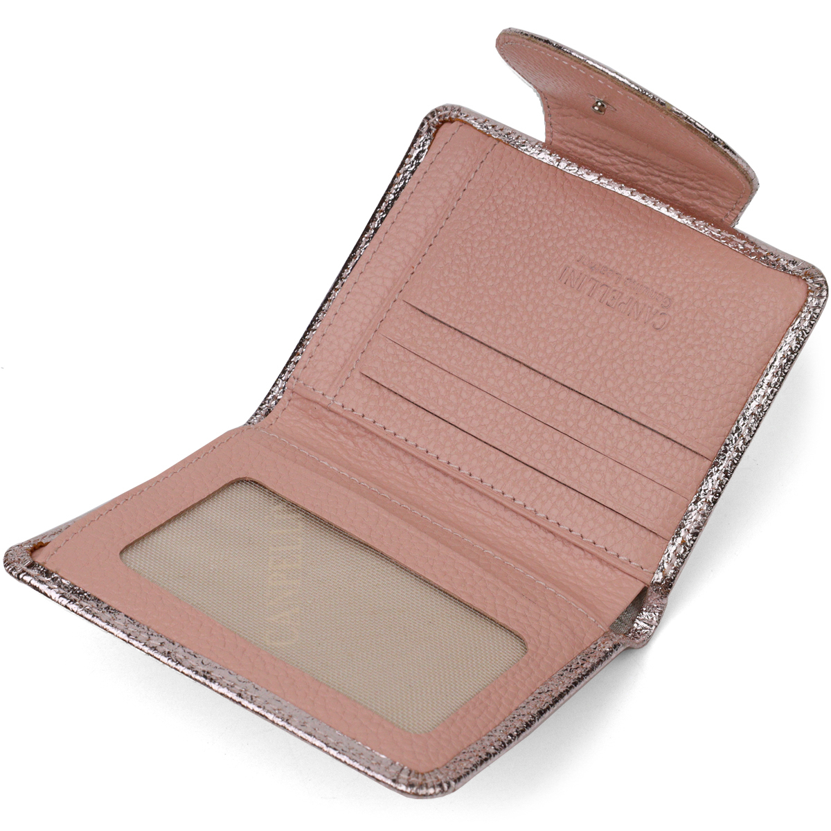 Яркое женское портмоне среднего размера из натуральной кожи CANPELLINI Золотистое