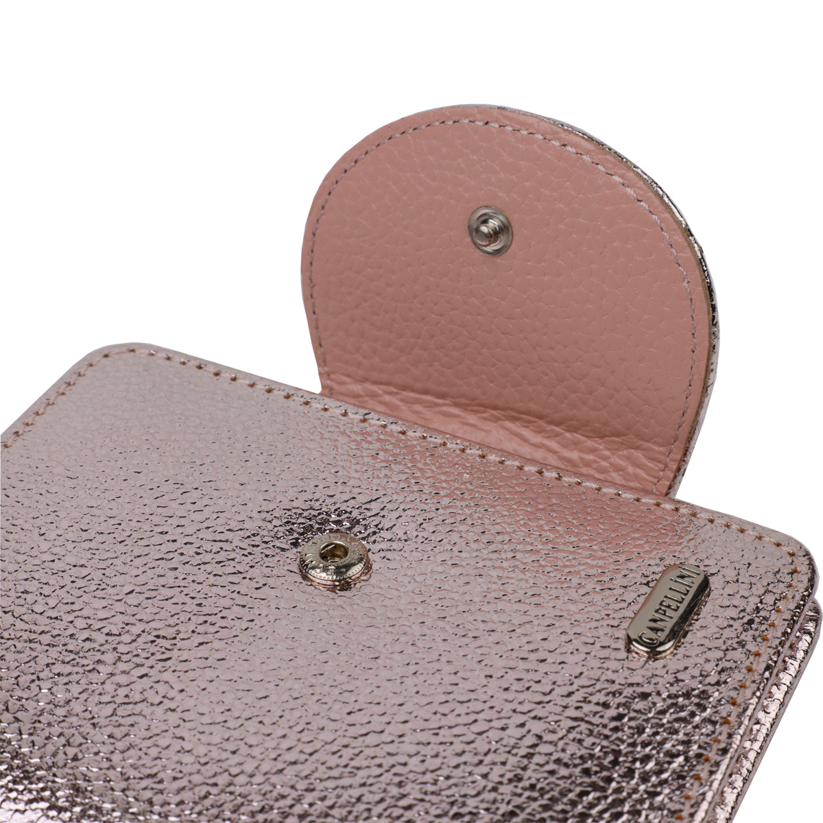 Яркое женское портмоне среднего размера из натуральной кожи CANPELLINI Золотистое