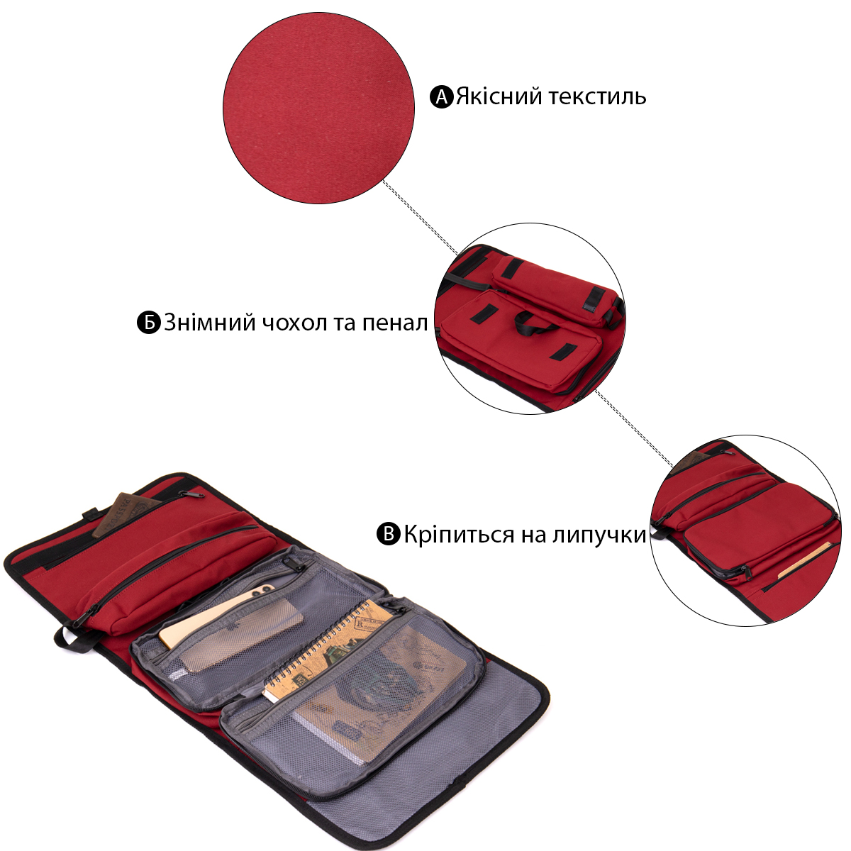 Дорожній органайзер Vintage Червоний