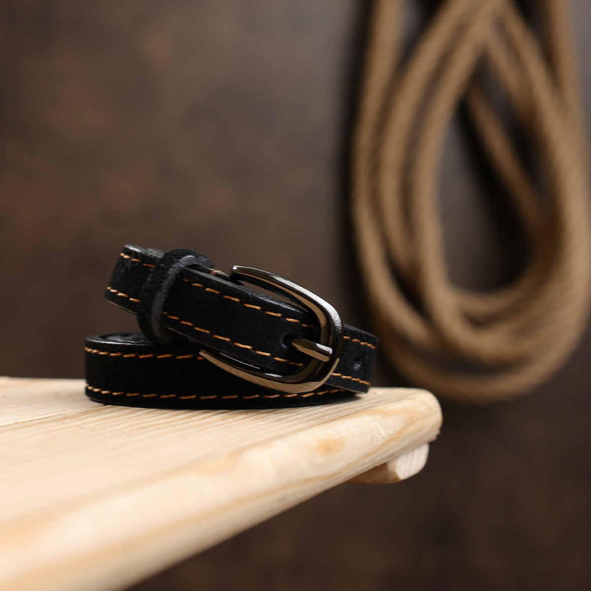 Замшевий жіночий ремінь Vintage Чорний