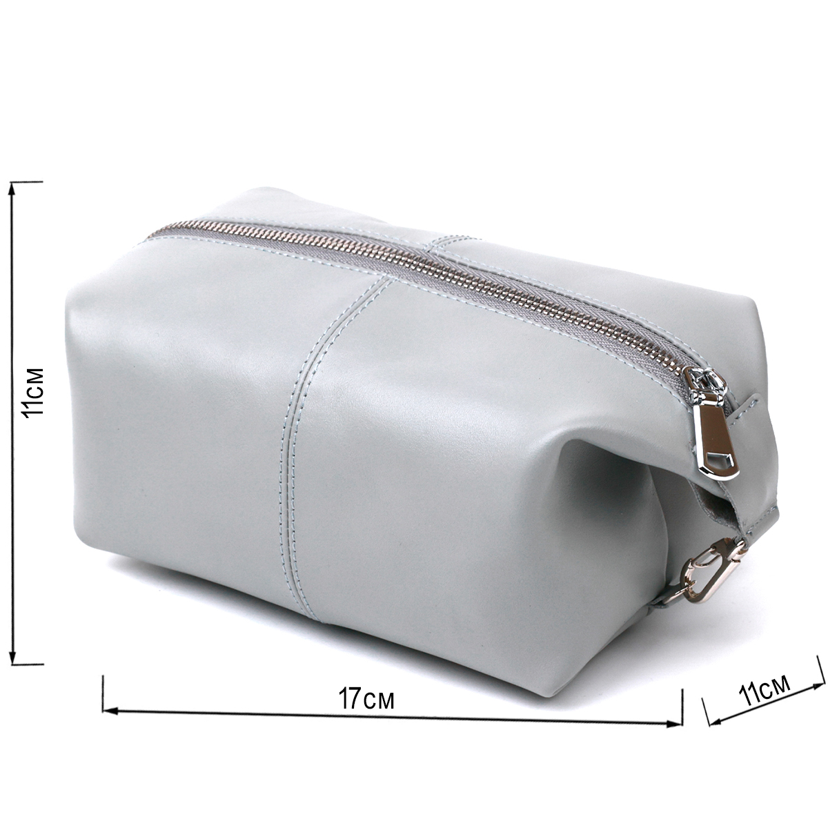 Практична шкіряна косметичка Shvigel Сірий