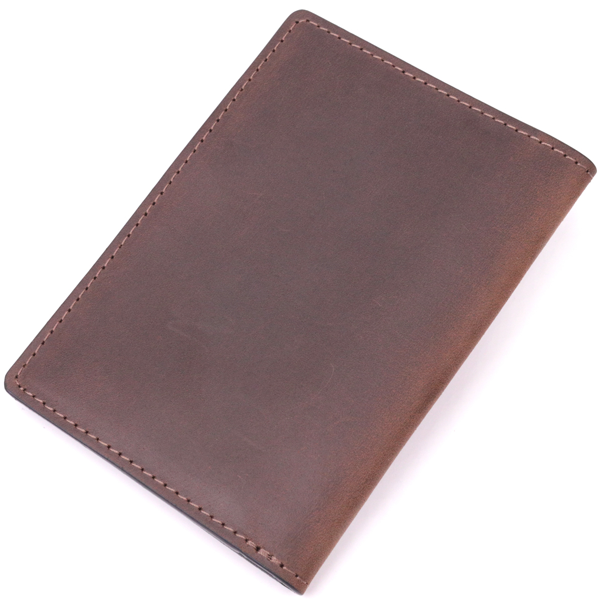 Добротна обкладинка на військовий квиток із вінтажної шкіри Слава ЗСУ GRANDE PELLE Коричнева