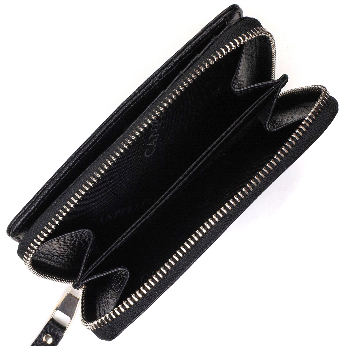 Класичне жіноче портмоне середнього розміру з натуральної шкіри CANPELLINI Чорне