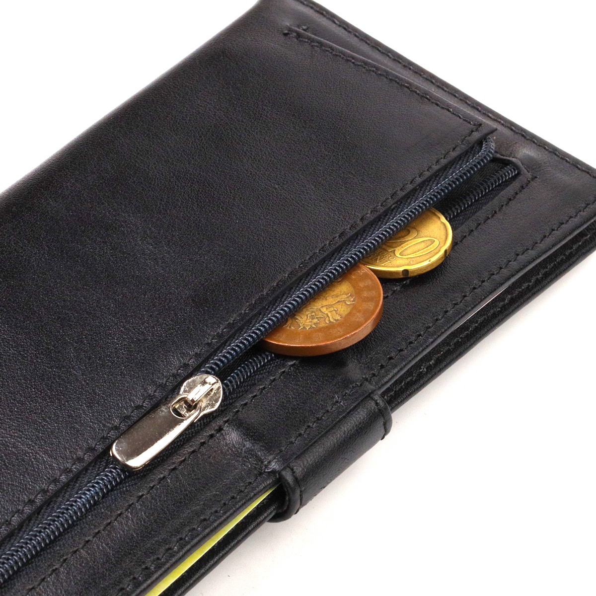 Вузький купюрник для чоловіків з натуральної гладкої шкіри CANPELLINI Чорний