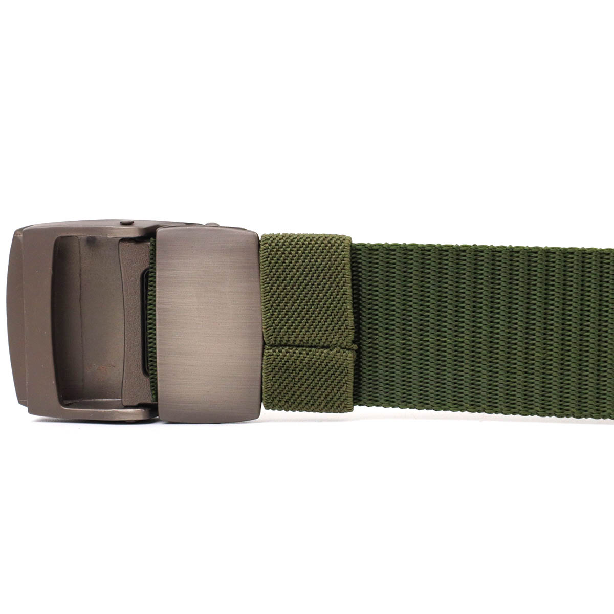 Міцний чоловічий ремінь з металевою пряжкою з текстилю Vintage Зелений