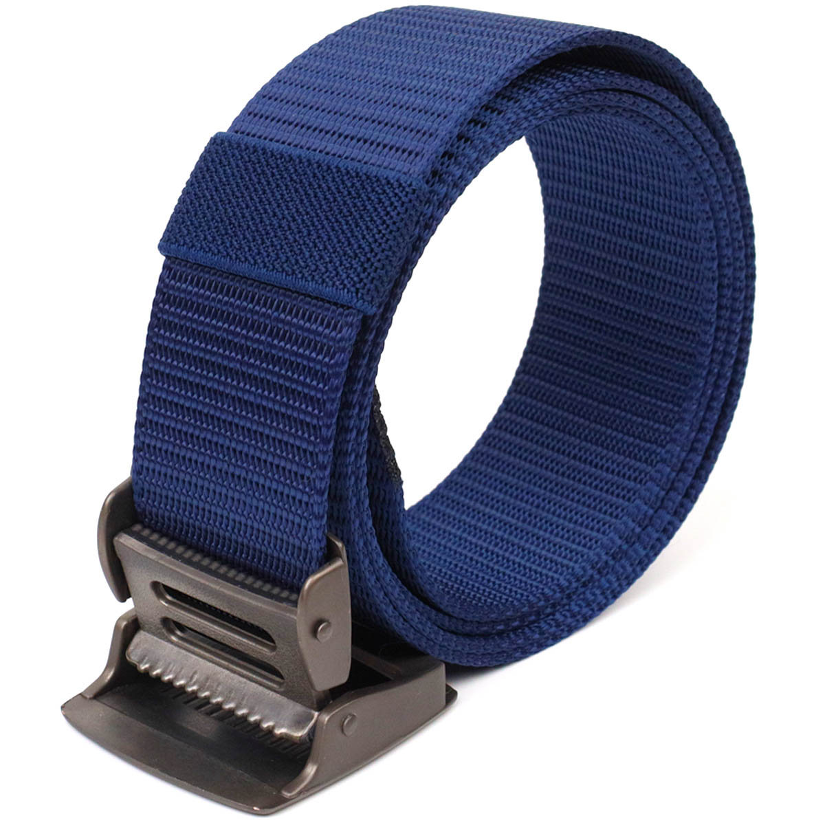 Надійний чоловічий ремінь із металевою пряжкою з текстилю Vintage Синій
