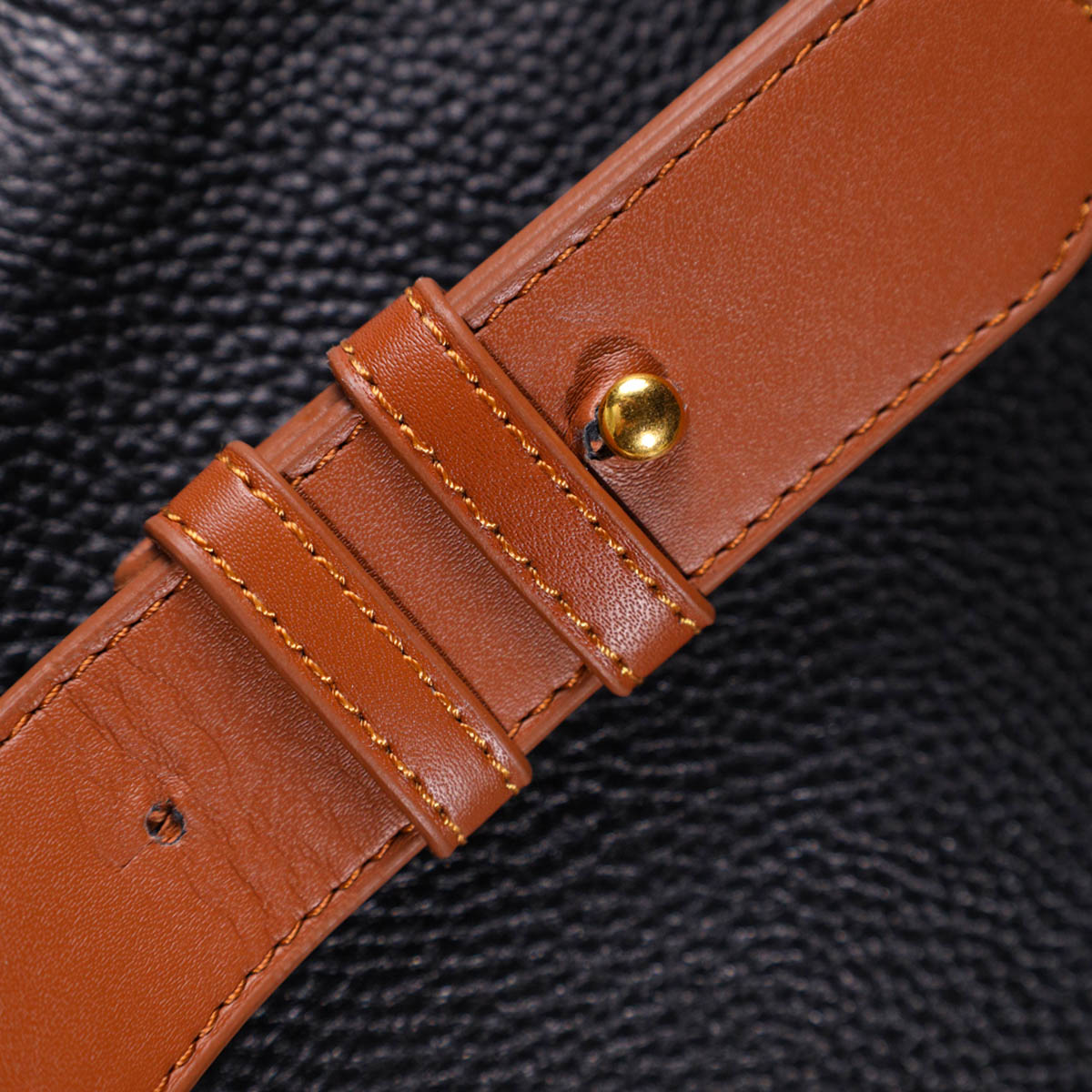 Жіноча напівкругла сумка крос-боді з натуральної шкіри Vintage Чорна