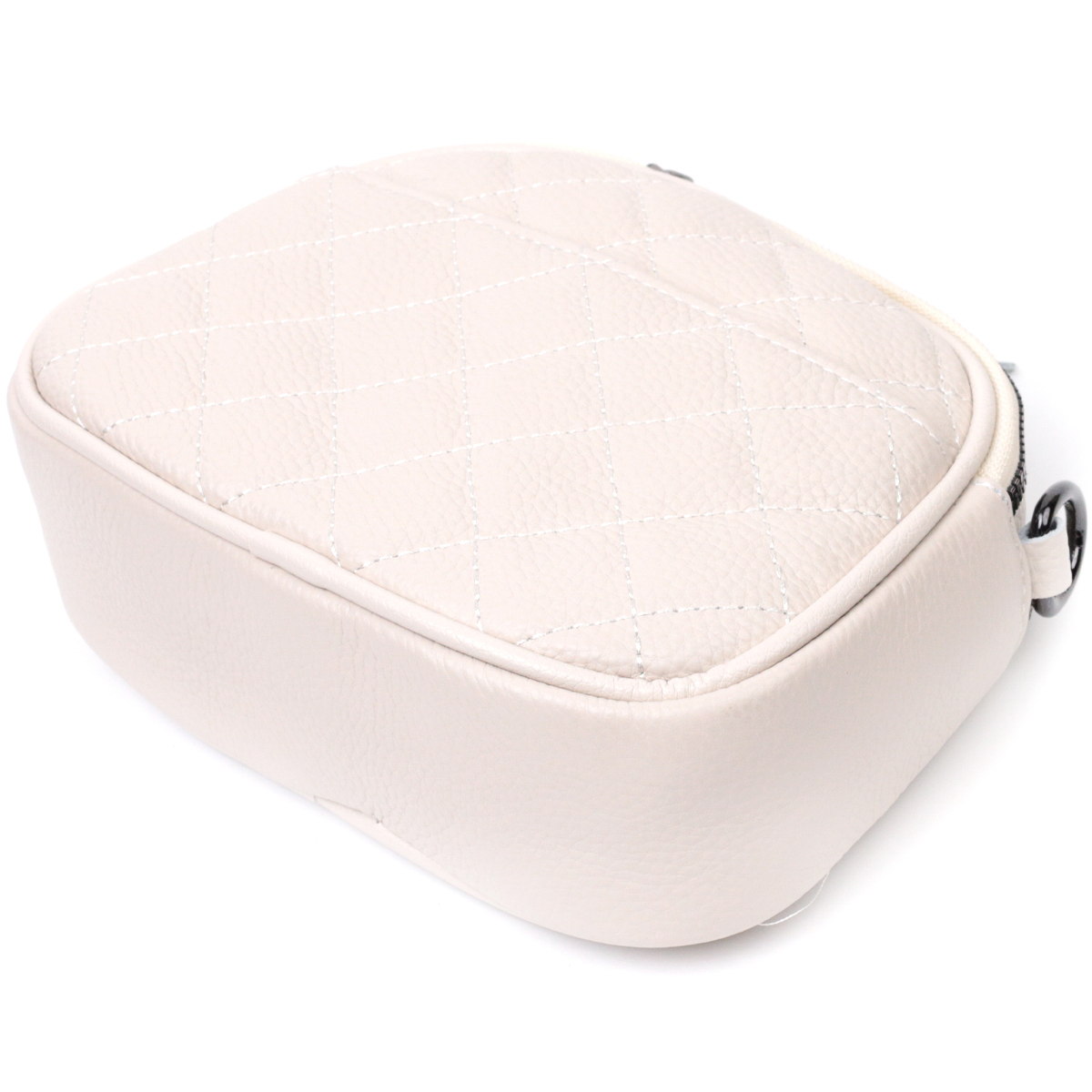 Жіноча стьобана сумка з м'якої натуральної шкіри Vintage Біла