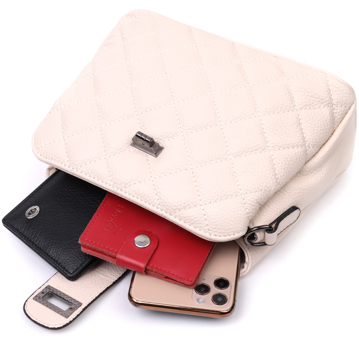 Вишукана сумка для стильних жінок із натуральної шкіри Vintage Біла