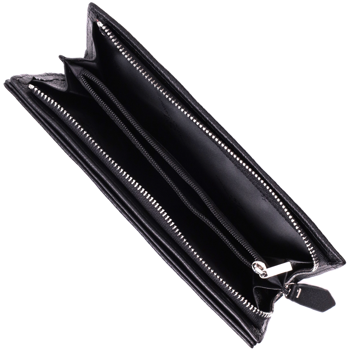Вертикальний гаманець-клатч унісекс із натуральної шкіри ST Leather Чорний