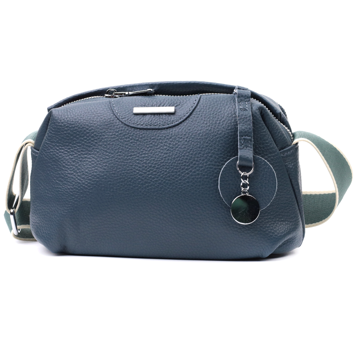 Відмінна сумка на кожен день із двома відділеннями з натуральної шкіри Vintage Синя