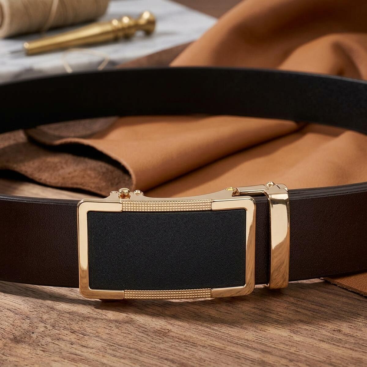 Брючний чоловічий ремінь із натуральної шкіри Vintage Коричневий