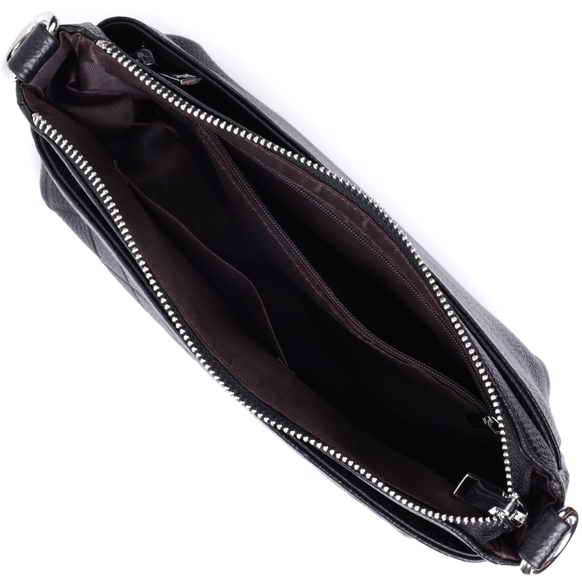 Елегантна сумка для жінок на три відділення з натуральної шкіри Vintage Чорний