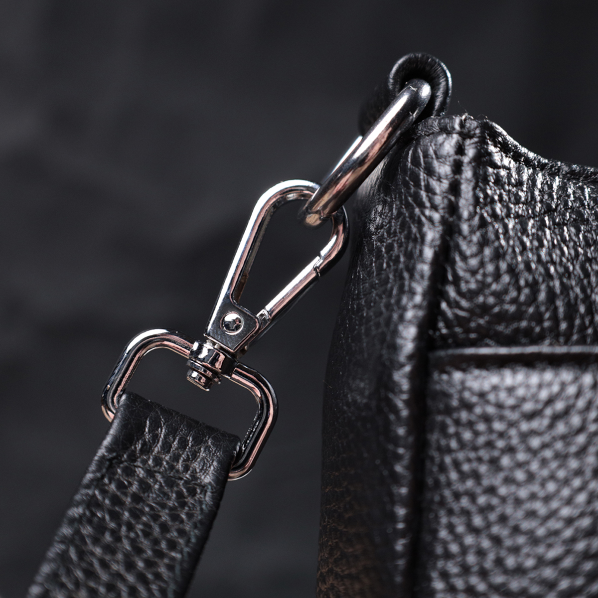 Елегантна сумка для жінок на три відділення з натуральної шкіри Vintage Чорний