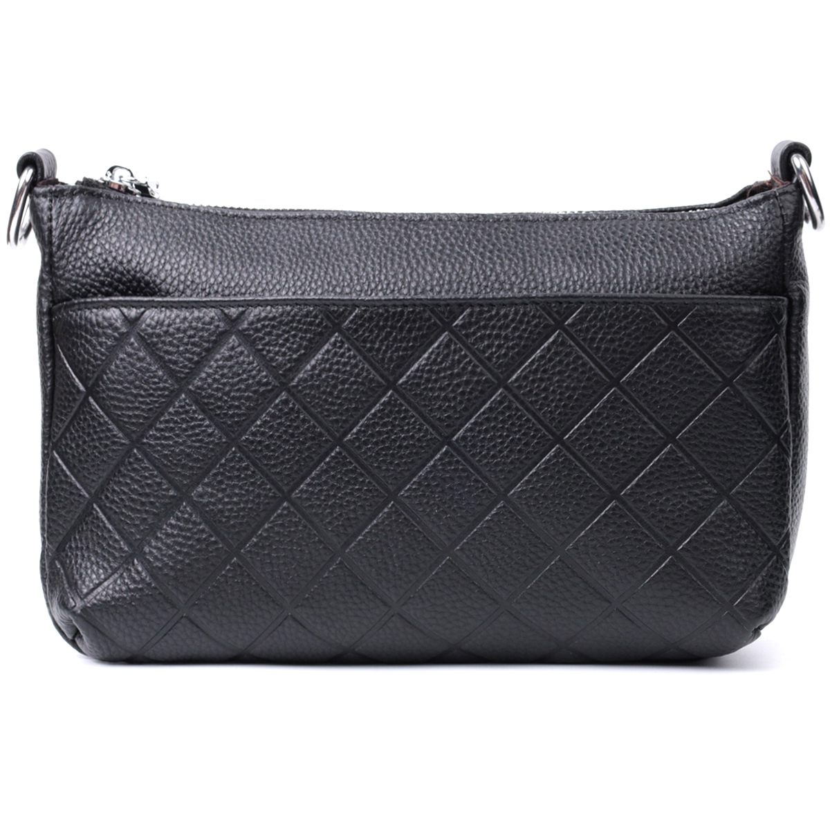 Елегантна сумка для жінок на три відділення з натуральної шкіри Vintage Чорний